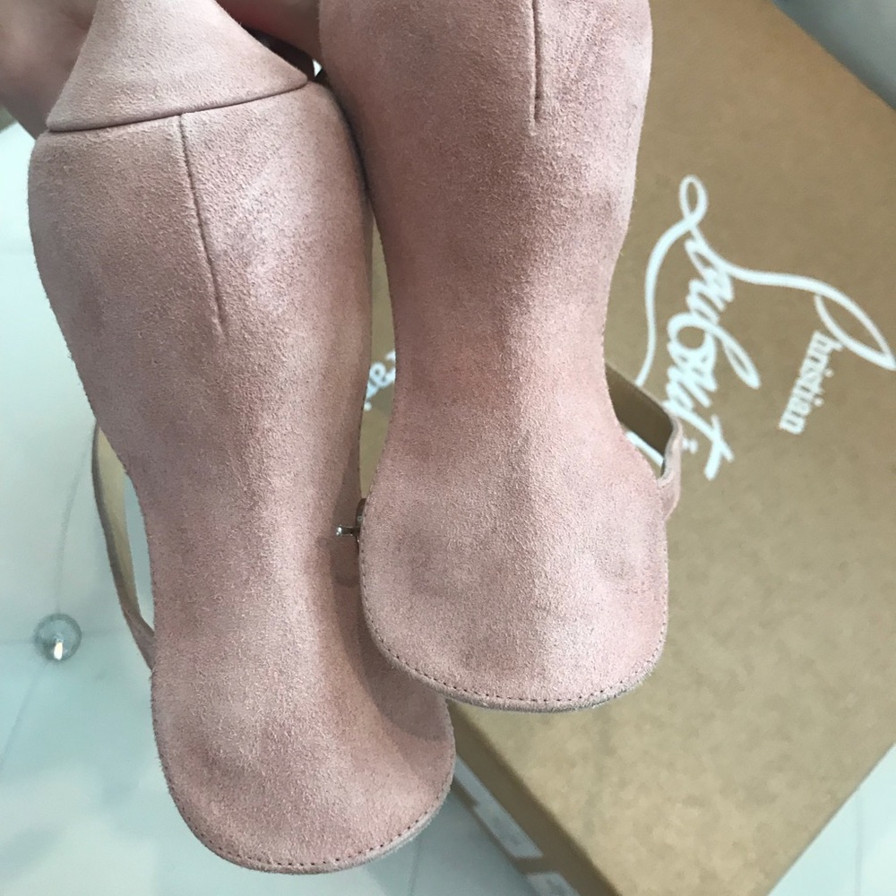 Christian Louboutin Marlenarock pink suede heels nude - Picture 7 of 8